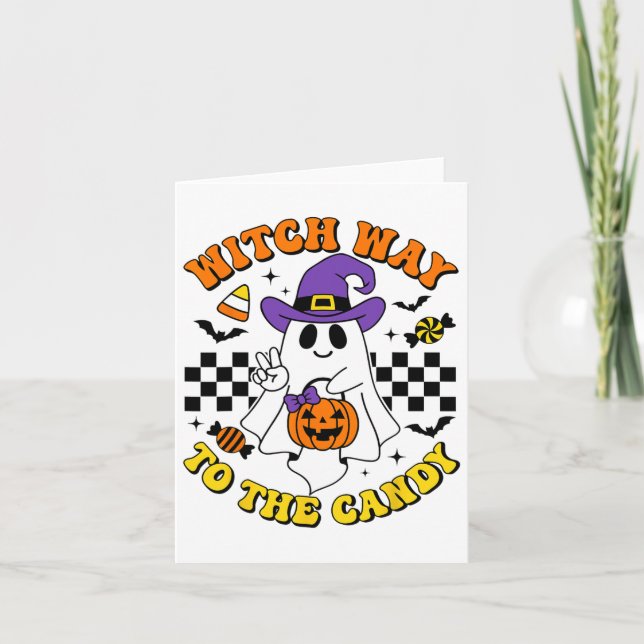 Tarjeta Camino Brujoso A La Divertida Malva De La Calabaza (Anverso)