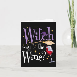 Tarjeta Camino Bruto A La Bebida De Halloween Vino Para Wi