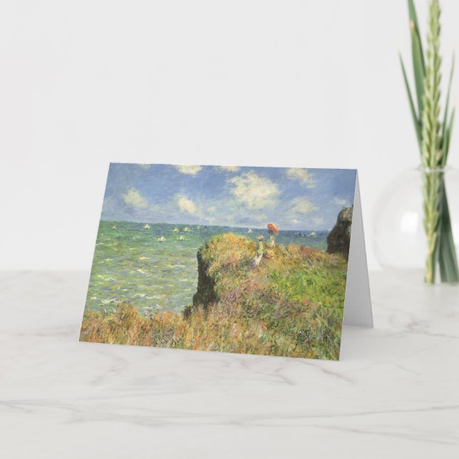 Tarjeta Camino de acantilado en Pourville por Claude Monet (Anverso)