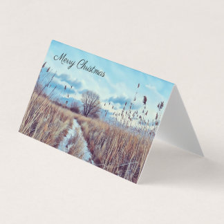 Tarjeta Camino de invierno - En blanco