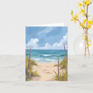 Tarjeta Camino de la Playa   Agua de Océano Pintura Coster