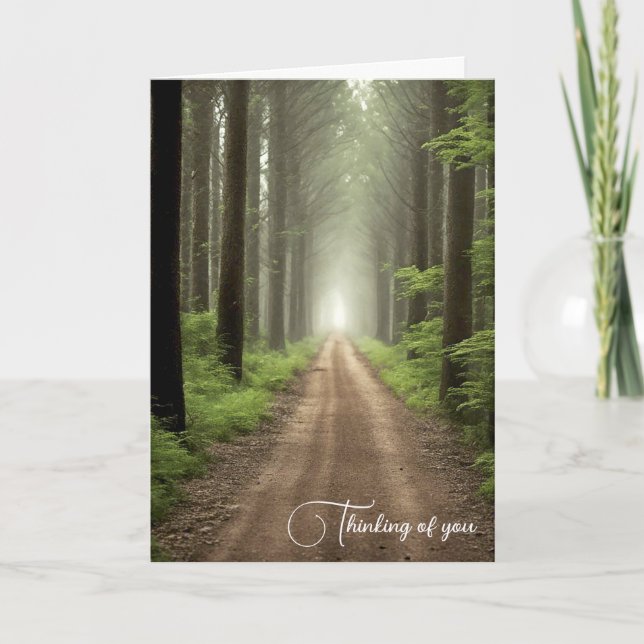 Tarjeta Camino de Misty Morning Woodland (Anverso)