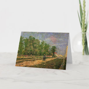 Tarjeta Camino de París con campesino de Vincent van Gogh