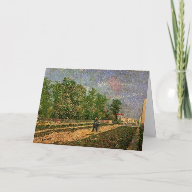 Tarjeta Camino de París con campesino de Vincent van Gogh (Anverso)