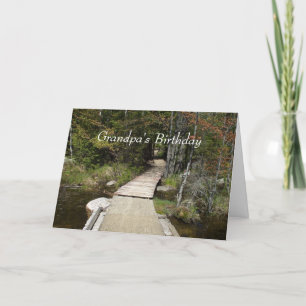 Tarjeta Camino de Wish-Wooden de cumpleaños del abuelo