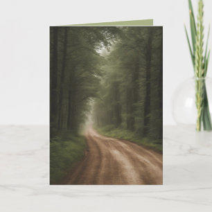 Tarjeta Camino Sucio De Cumpleaños En El Bosque Verde