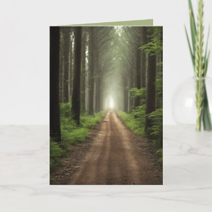 Tarjeta Camino Sucio De Cumpleaños En El Bosque Verde
