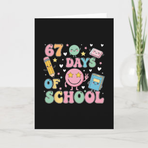 Tarjeta Camión 100 días de escuela 67º día de escuela Seis