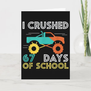 Tarjeta Camión 100 días de escuela 67º día de escuela Seis