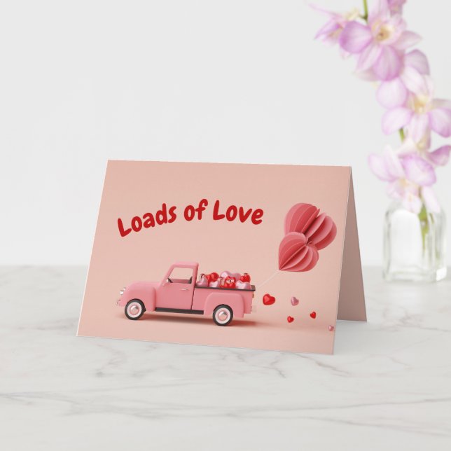 Tarjeta Camión Antiguo Día de San Valentín (Orquídea)