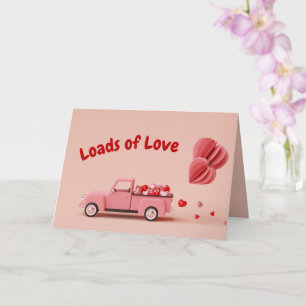 Tarjeta Camión Antiguo Día de San Valentín