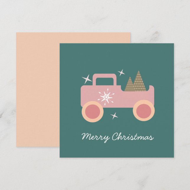 Tarjeta Camión Antiguo Navidades Grunge (Anverso / Reverso)