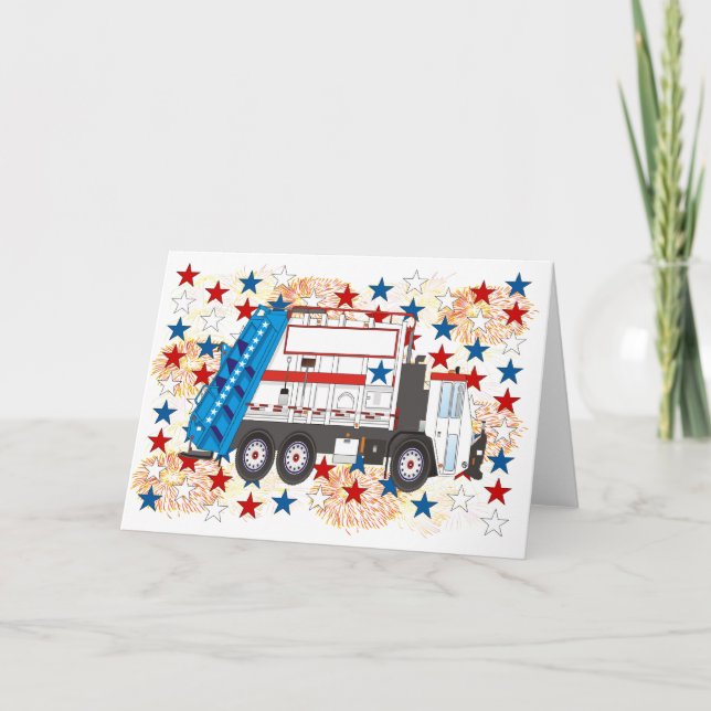 Tarjeta Camión basura del 4 de julio (Anverso)