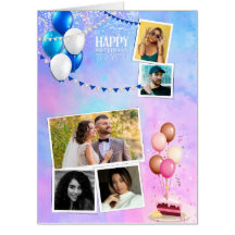 Camión de bienvenida feliz cumpleaños con 5 fotos