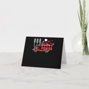 Tarjeta Camión de Bomberos Buffalo Plaid Día de San Valent