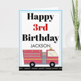 Tarjeta Camión de bomberos rojo de alarma para incendios s