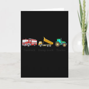 Tarjeta Camión de bomberos Volquete Tractor Sutil Anti Tru
