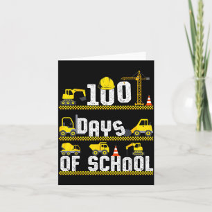 Tarjeta Camión de construcción 100 días de escuela Día 100