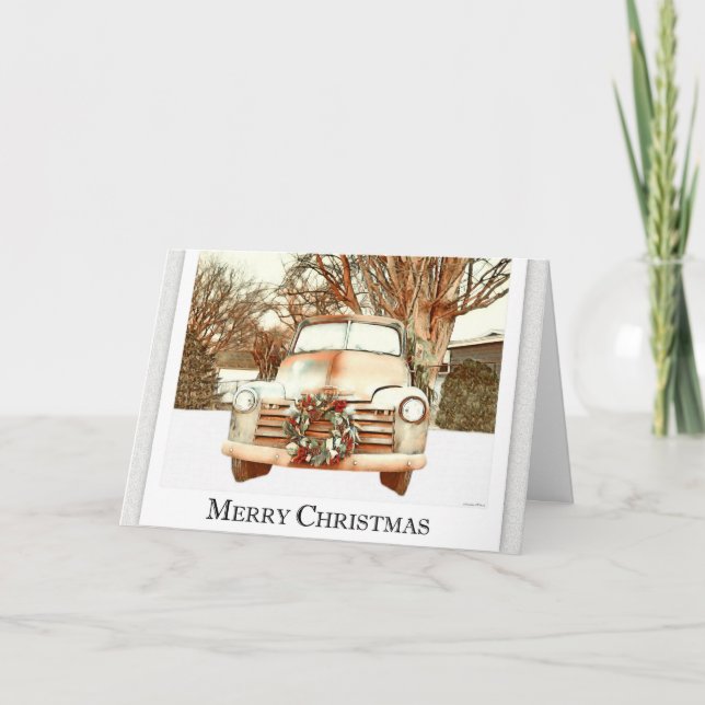 Tarjeta Camión de época - Feliz Navidad (Anverso)
