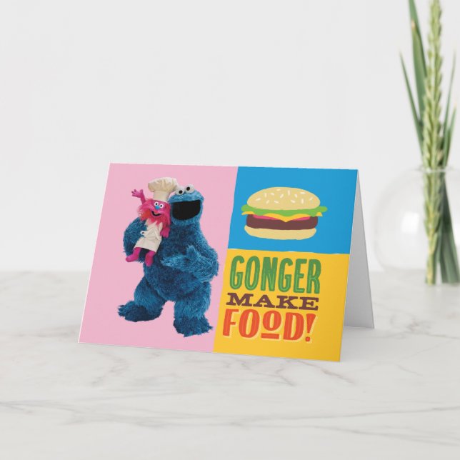 Tarjeta Camión de foodie de Cookie Monster | Gonger Make F (Anverso)