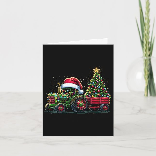 Tarjeta Camión de la granja de niños Navidades Tractor San (Anverso)