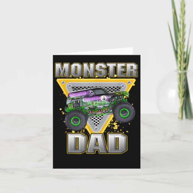 Tarjeta Camión de Monstruo del Día del Padre Padres es mi  (Anverso)
