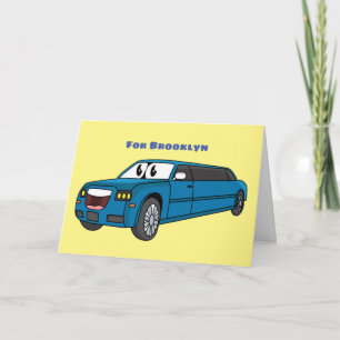 Tarjeta Camión de personalizado limusina azul muy feliz