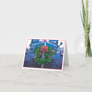 Tarjeta Camión De Recogida Antiguo Decorado Para Navidades