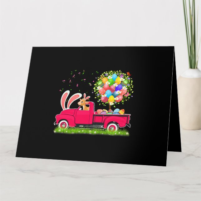 Tarjeta Camión de recogida de cabra conejo Árbol de huevos (Anverso)