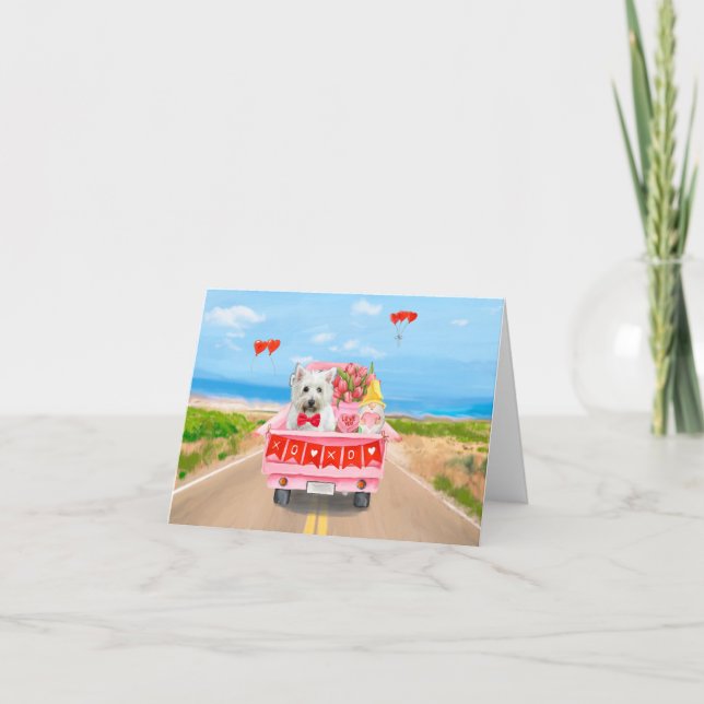 Tarjeta Camión del Día de San Valentín del Terrier Blanco  (Anverso)