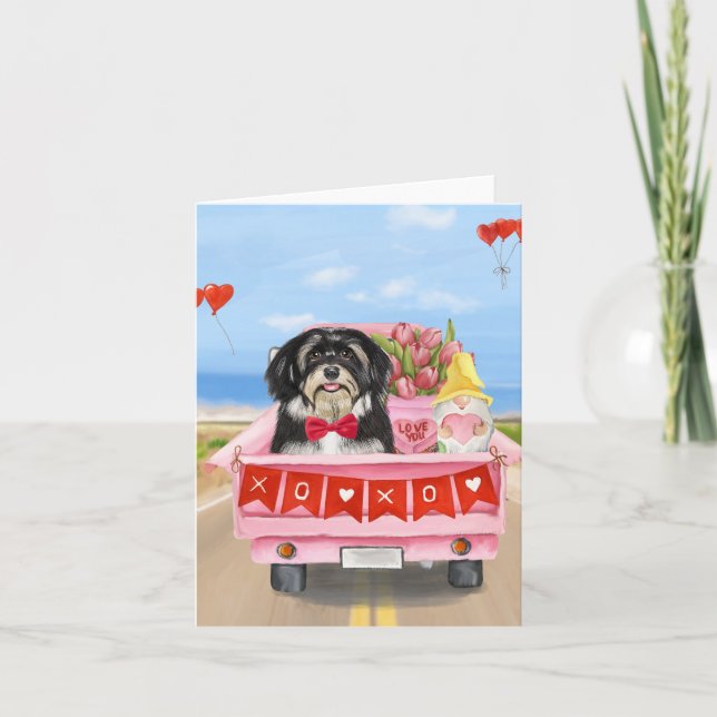 Tarjeta Camión del Día de San Valentín para perros Havanés (Anverso)