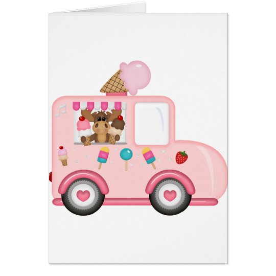 Tarjeta Camión del helado con los alces
