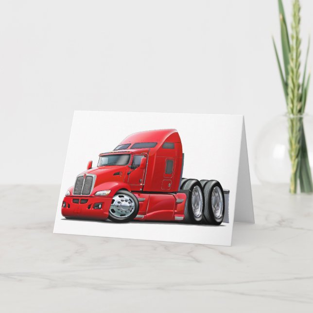 Tarjeta Camión del rojo de Kenworth 660 (Anverso)