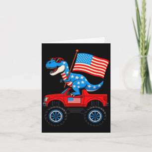 Tarjeta Camión monstruo 4 de julio bandera americana patri