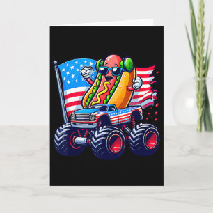 Tarjeta Camión Monstruo American Hotdog Sungles 4 De Julio