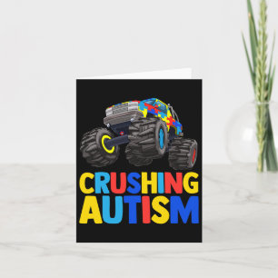 Tarjeta Camión monstruo aplastando autismo australiano con