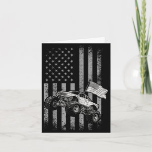 Tarjeta Camión monstruo bandera de Estados Unidos diseño v