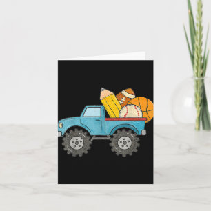 Tarjeta Camión Monstruo de Fútbol de Béisbol de Regreso a 