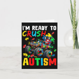Tarjeta Camión Monstruo Listo Para Aplastar El Autismo De