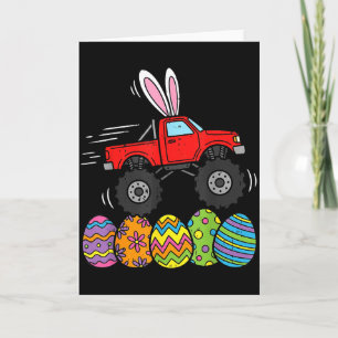 Tarjeta Camión Monstruo Pascua Niños Feliz Día de Pascua H