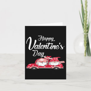 Tarjeta Camión Pareja Camión Rojo Con Corazones Feliz San