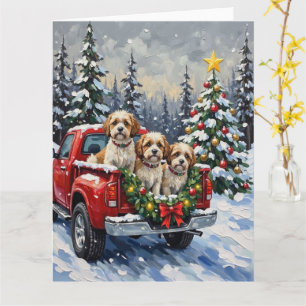 Tarjeta Camión Rojo de Navidad Malti-Tzu Fiesta