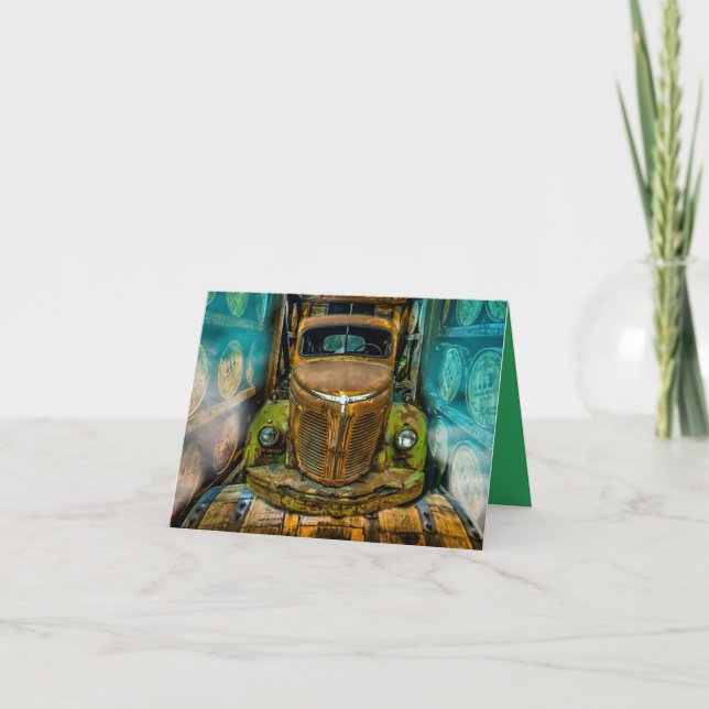 Tarjeta Camión Vintage Whiskey Barrels (Anverso)