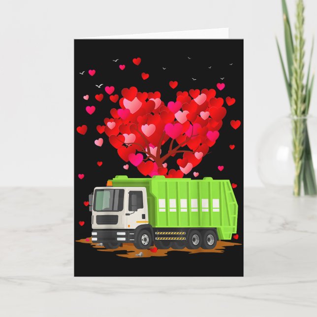 Tarjeta Camionero de la basura Corazón en forma Camión de  (Anverso)