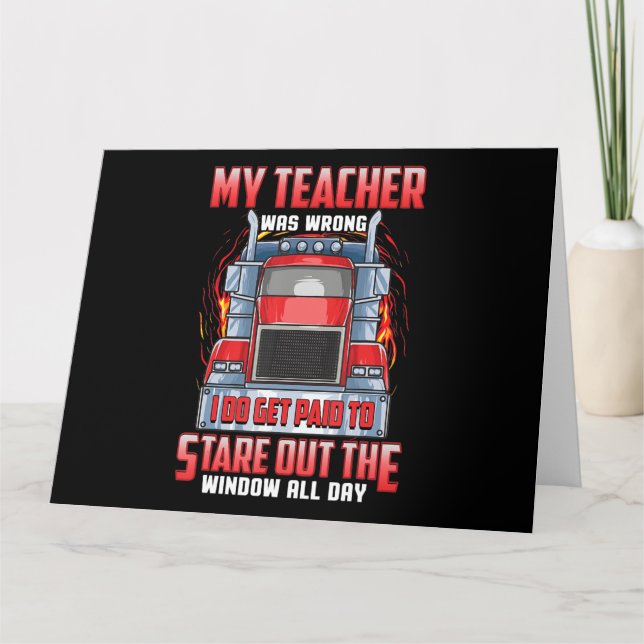 Tarjeta Camioneros Graciosos Regalos De Arte Para Camioner (Anverso)