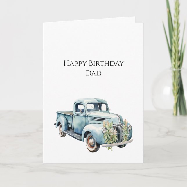 Tarjeta Camiones Cumpleaños Papá (Anverso)