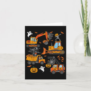 Tarjeta Camiones de construcción fantasmales niños Hallowe