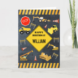 Tarjeta Camiones de construcción Maquinaria pesada Niño cu