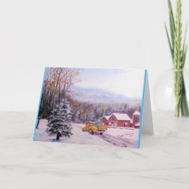 Tarjeta Camiones viejos de Navidad