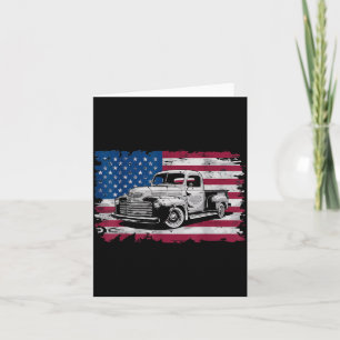Tarjeta Camioneta Clásica Antigua Bandera Americana 4 de J